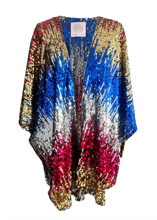 'PLAY' Mega Sequin Cape