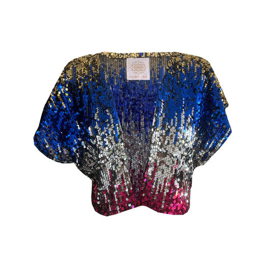 'PLAY' Mini Sequin Cape