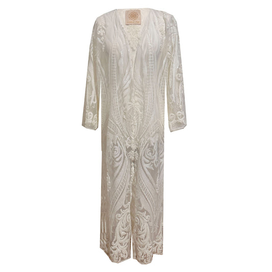 'QUEEN' White Kimono