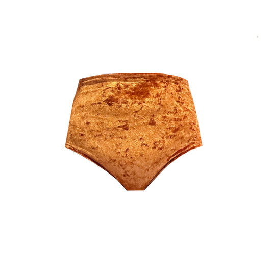 RUST Crushed Velvet Hotpants