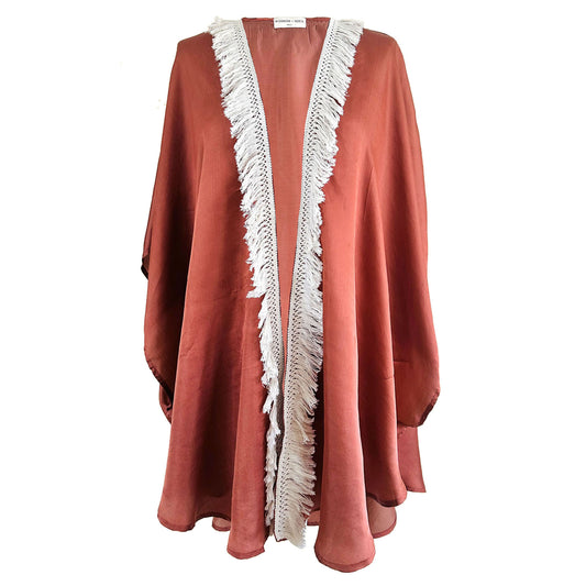 'FLOW' Silk Kimono - Rust