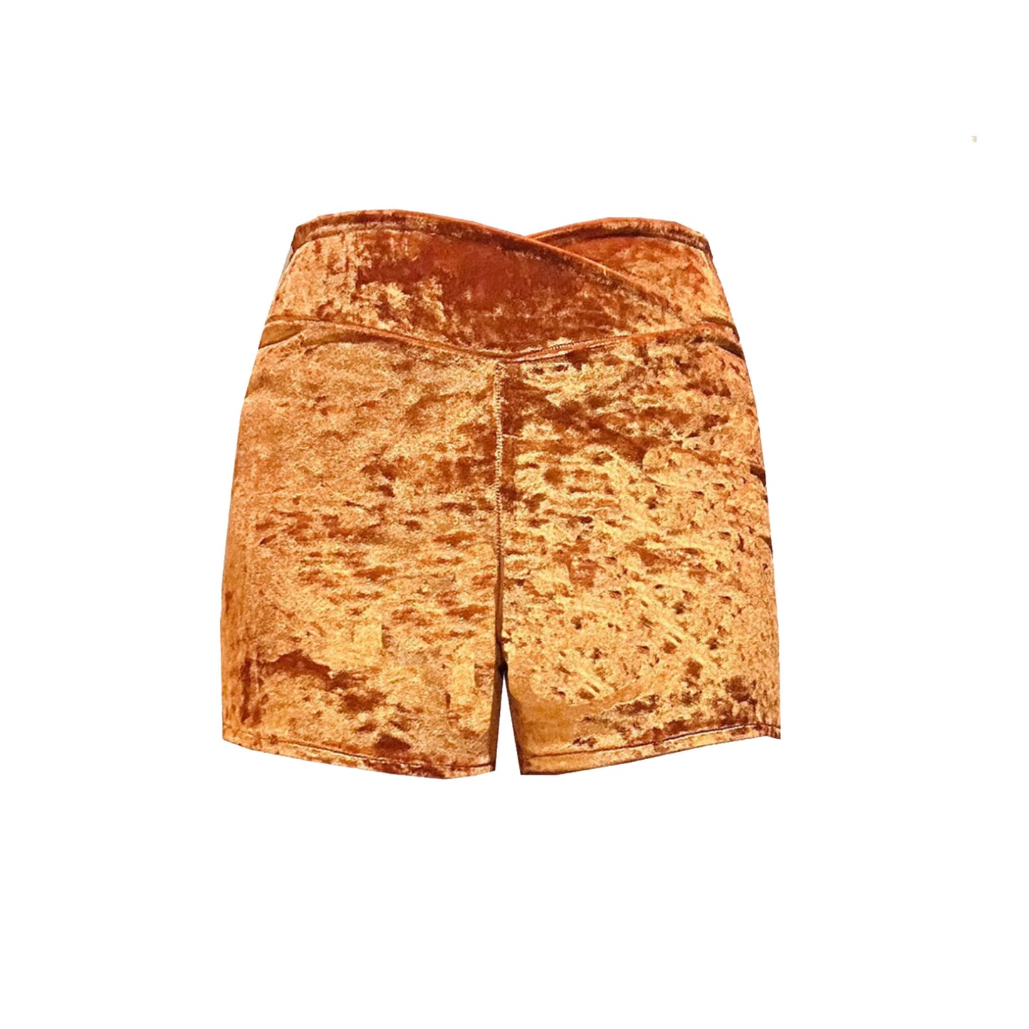 RUST Crushed Velvet Hotpants