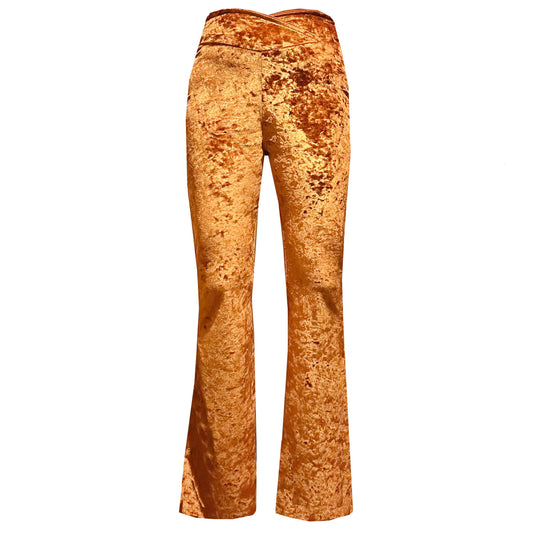 'RUST' Crushed Velvet Flares