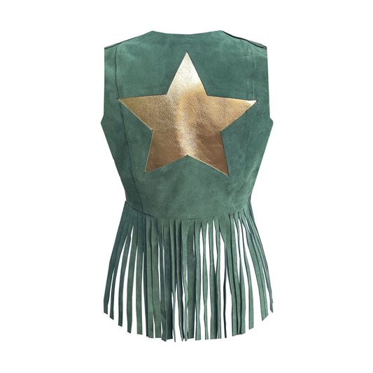 STAR Suede Tassel Waistcoat