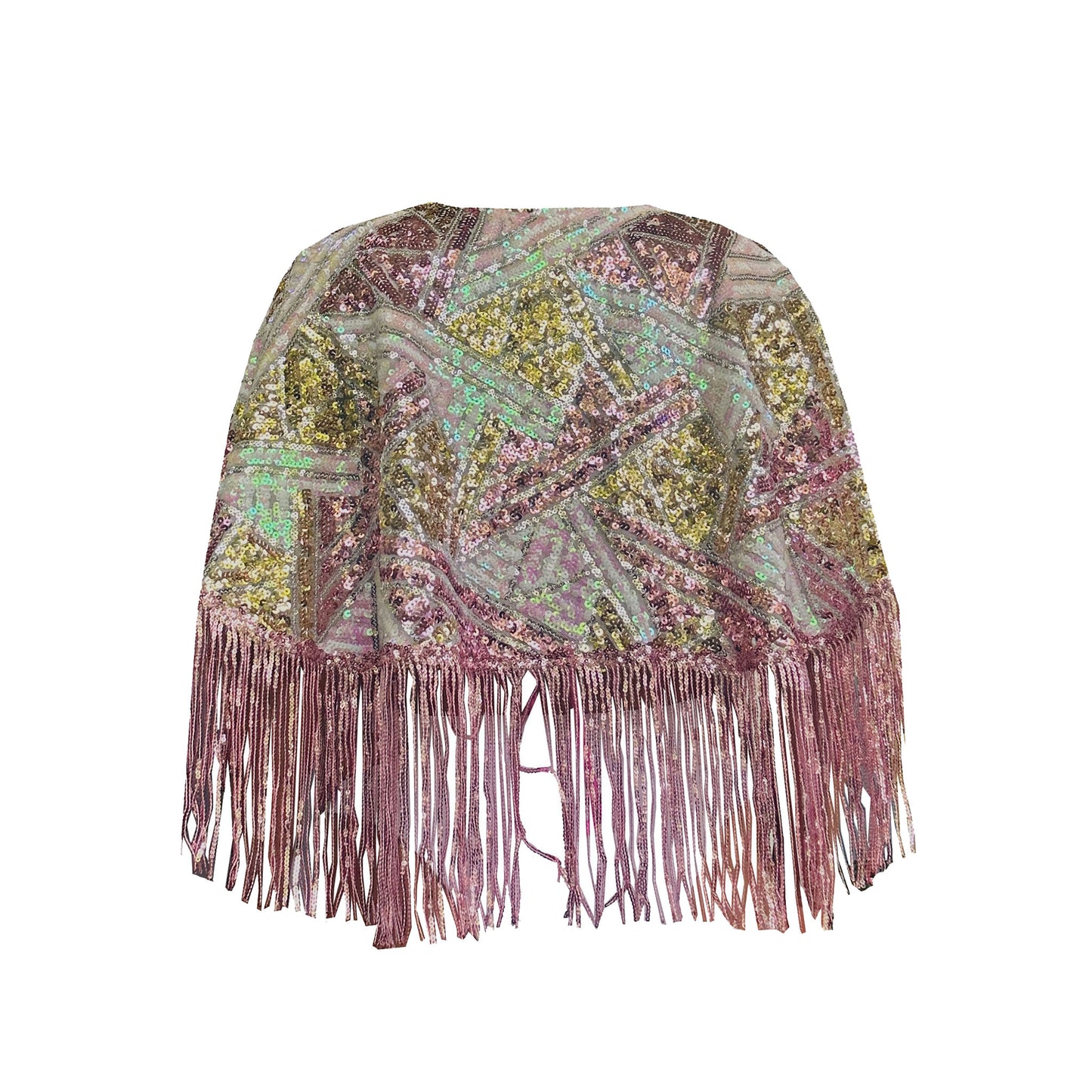STARLIGHT RODEO Mini Sequin Tassel Cape