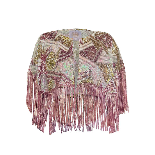 STARLIGHT RODEO Mini Sequin Tassel Cape