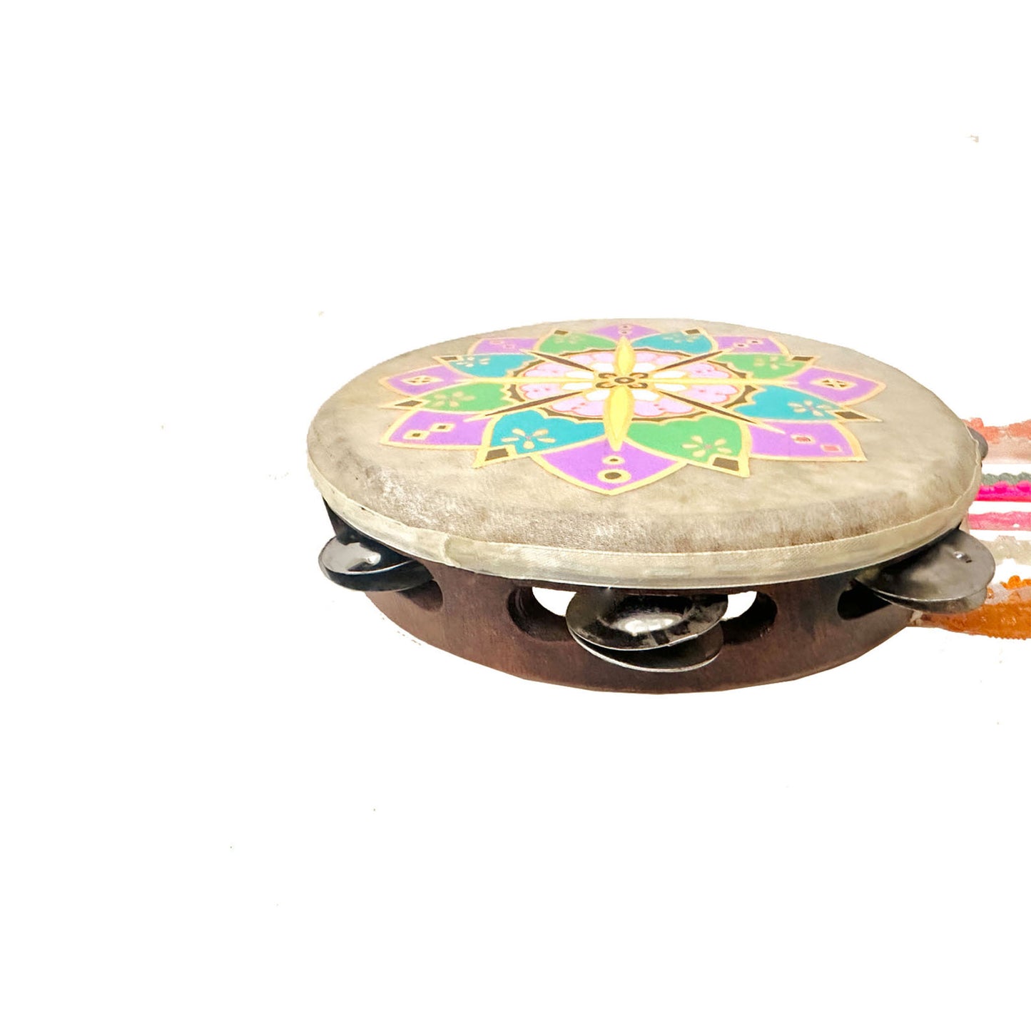 MANDALA Hand Painted Ribbon Tambourine