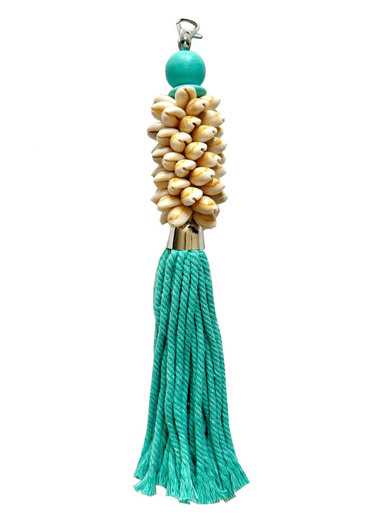 OCEAN Cowry Shell Bag Charm - Turquoise