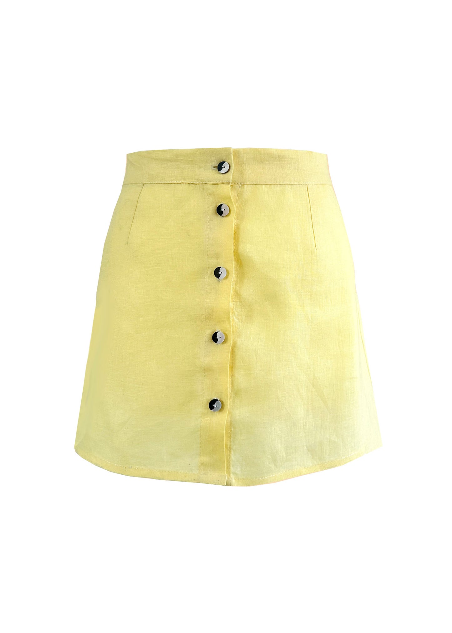 'ZEN' Linen Skirt - Lemon