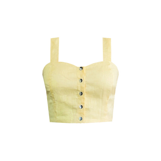 'ZEN' Linen Top - Lemon
